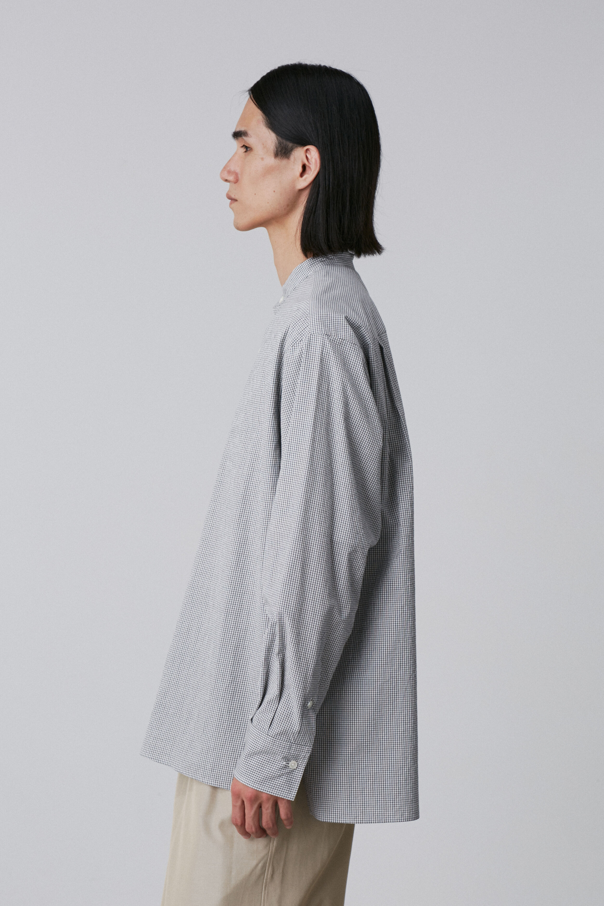 YLEVE 「YLEVE / COTTON STRIPE CHECK PULL OVER SHIRT」|シャツ・ブラウス|