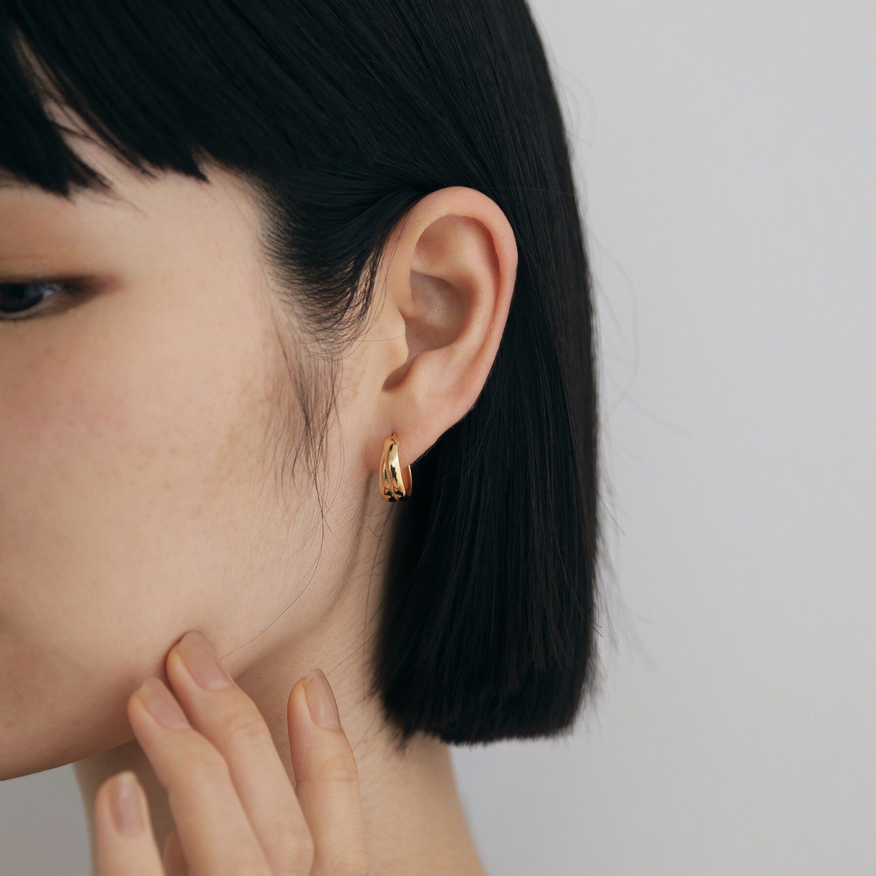 COCOSHNIK ONKITSCH「シルバー スモールフープ ダブルドームピアスGP」|ピアス|