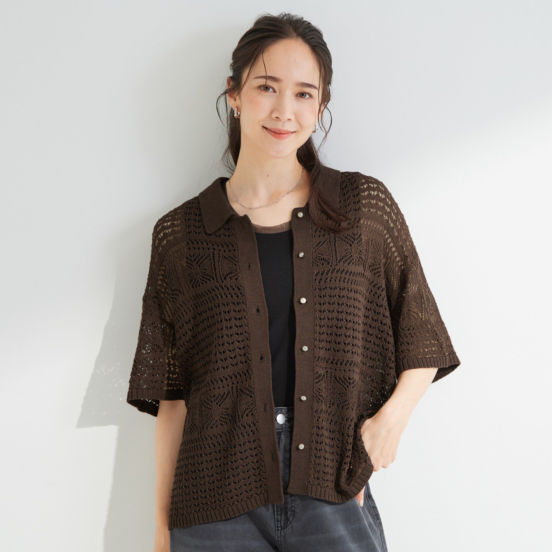 SHOO･LA･RUE「レースニットカーディガン」|カーディガン|