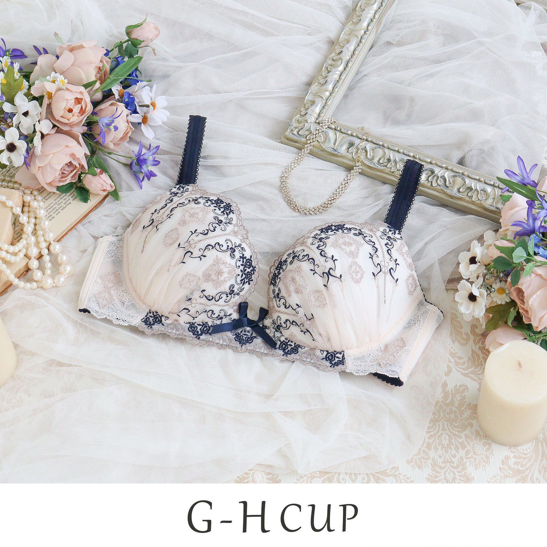 Risa Magli「ブライア ブラジャー （G－H） ＜Glamor Bra／サイドすっきりタイプ＞」|インナー|ネイビー(094)