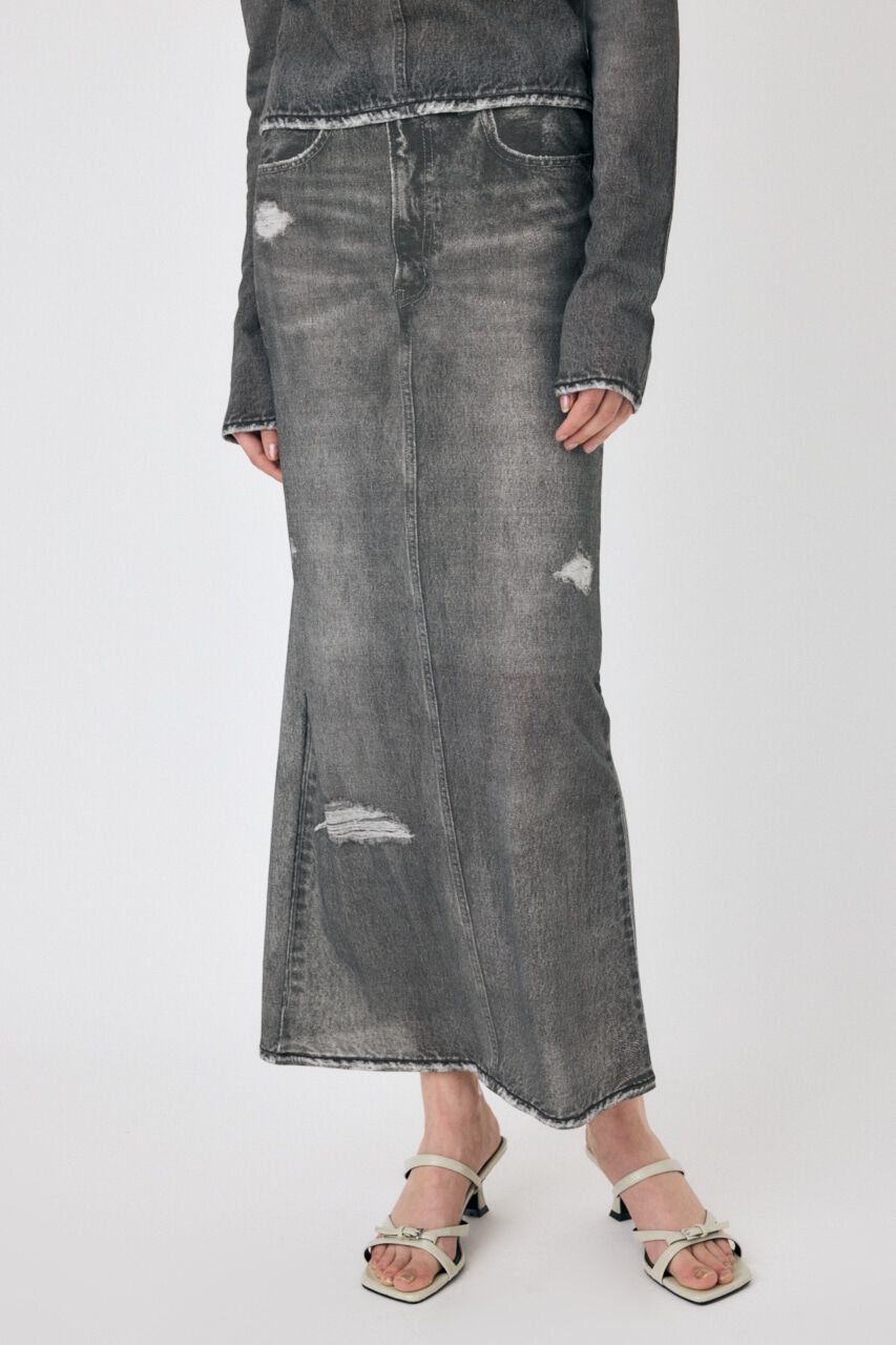 MOUSSY「DENIM PRINT TRANSPARENT スカート」|スカート|