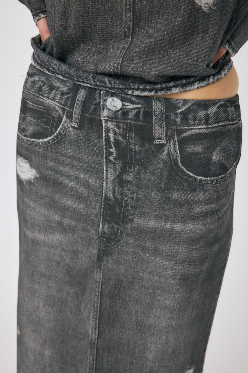 MOUSSY「DENIM PRINT TRANSPARENT スカート」|スカート|