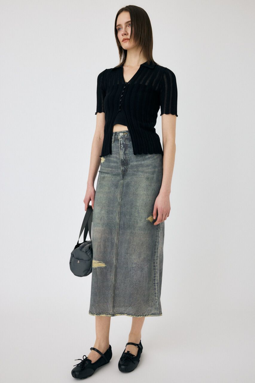 MOUSSY「DENIM PRINT TRANSPARENT スカート」|スカート|