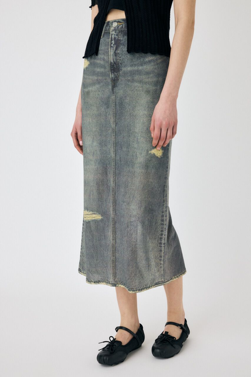 MOUSSY「DENIM PRINT TRANSPARENT スカート」|スカート|
