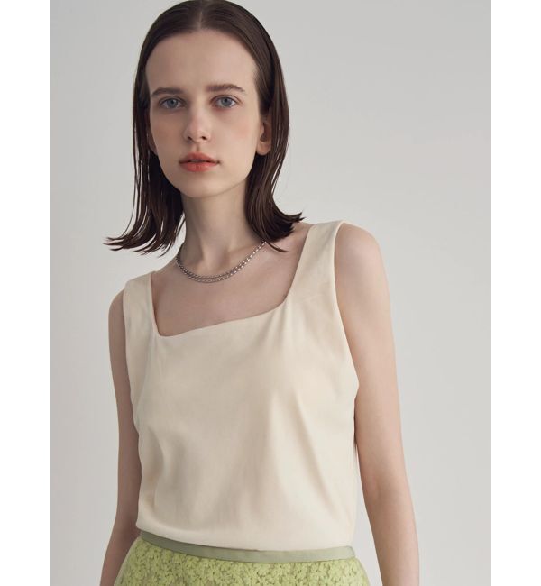 ELENDEEK「FROCKY TULLE PAD TANK」|タンクトップ|ベージュ