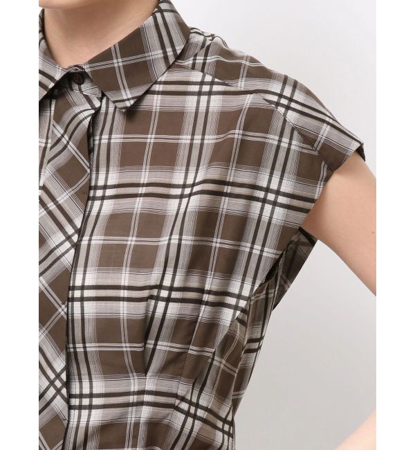 ELENDEEK「WAIST TUCK CHECK BL」|シャツ・ブラウス|