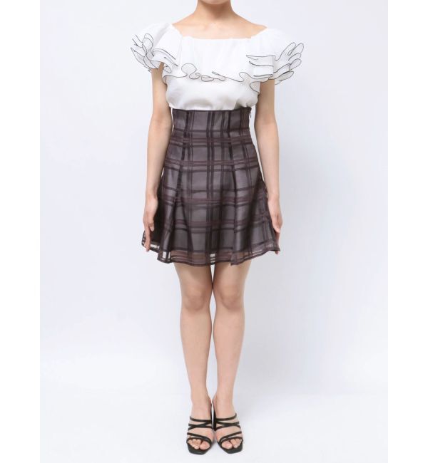 MERCURYDUO「シアーチェックバックレースアップミニスカパン」|その他|