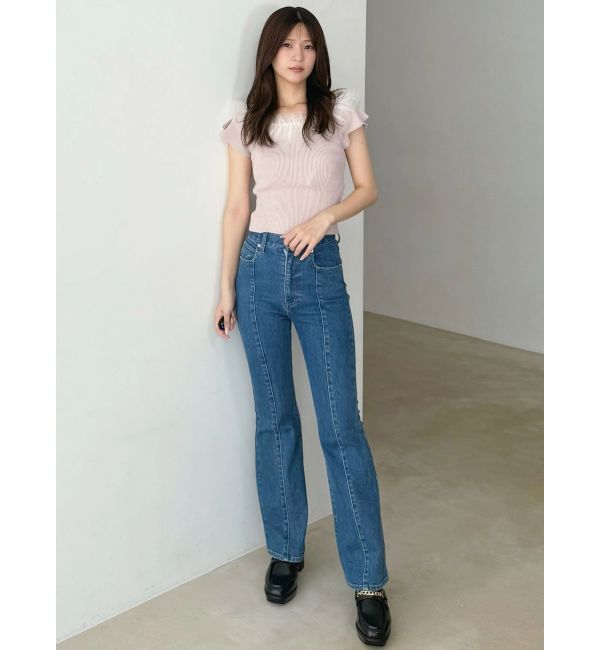 MERCURYDUO「ストレッチブーツカットデニムパンツ」|デニム|