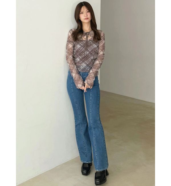 MERCURYDUO「ストレッチブーツカットデニムパンツ」|デニム|