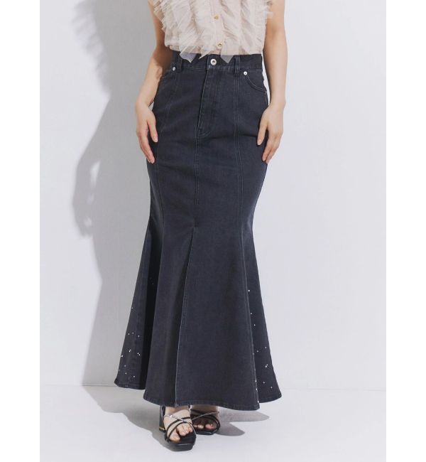 MERCURYDUO「ホットフィックスデニムマーメイドスカート」|スカート|