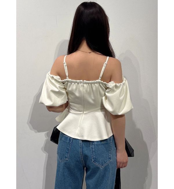 MERCURYDUO「ポンチペプラムバルーンスリーブトップス」|Tシャツ・カットソー|