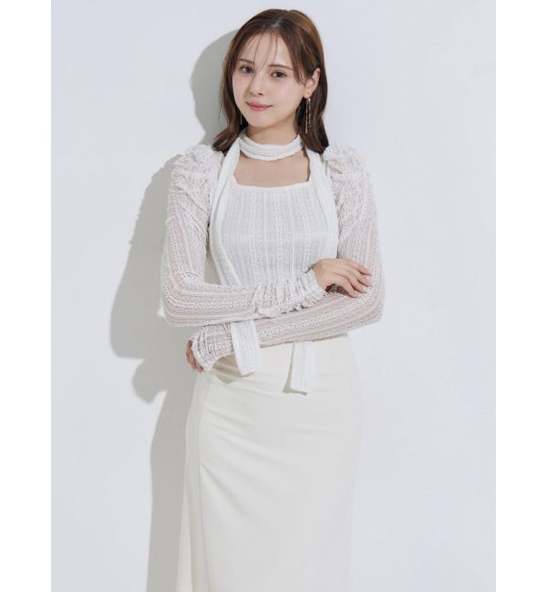 MERCURYDUO「カットレースパワショルチョーカートップス」|Tシャツ・カットソー|