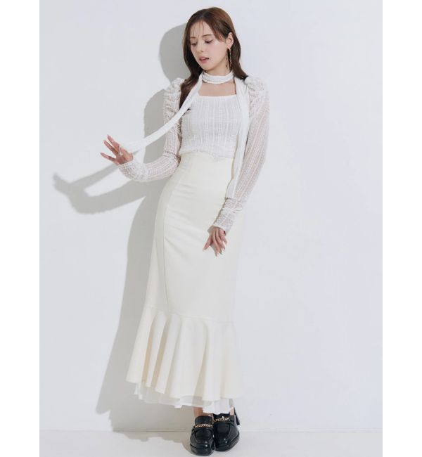 MERCURYDUO「カットレースパワショルチョーカートップス」|Tシャツ・カットソー|