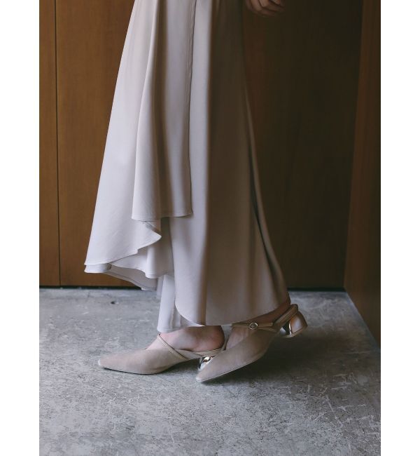 LAGUNAMOON「MODERNカッティングメタルヒールミュール」|その他|ベージュ