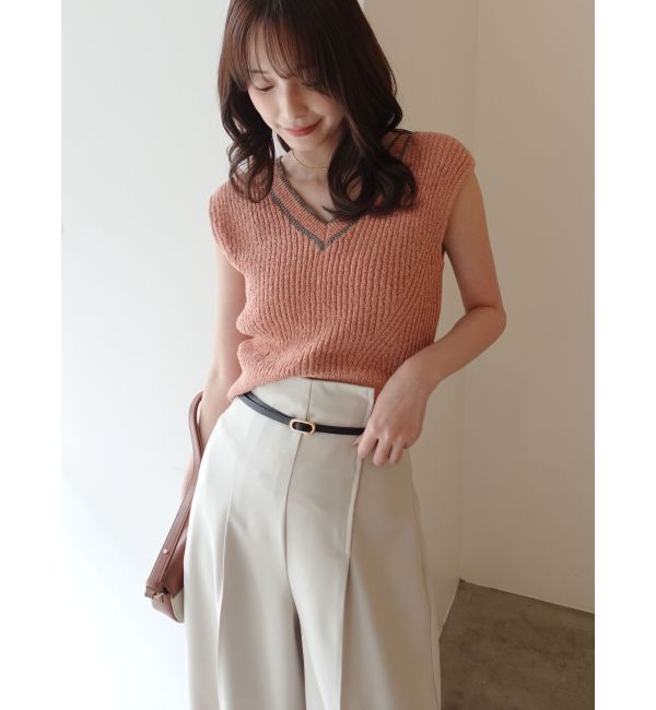 LAGUNAMOON「2WAYメランジベストニットプルオーバー」|ニット・セーター|