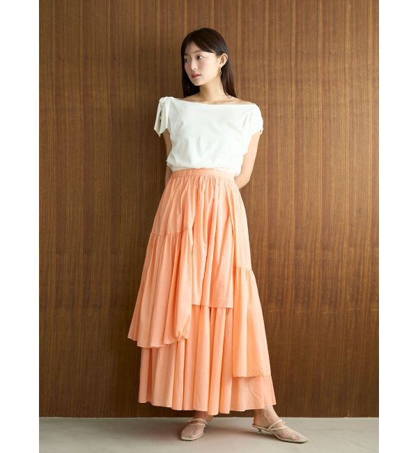 LAGUNAMOON「オフショルリボンドレープニット」|ニット・セーター|