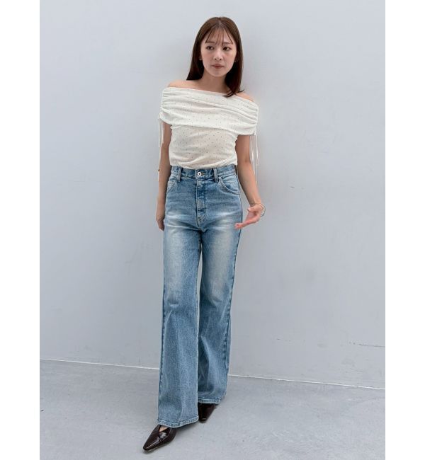 LAGUNAMOON「テキタイルオフショルドロストトップス」|Tシャツ・カットソー|