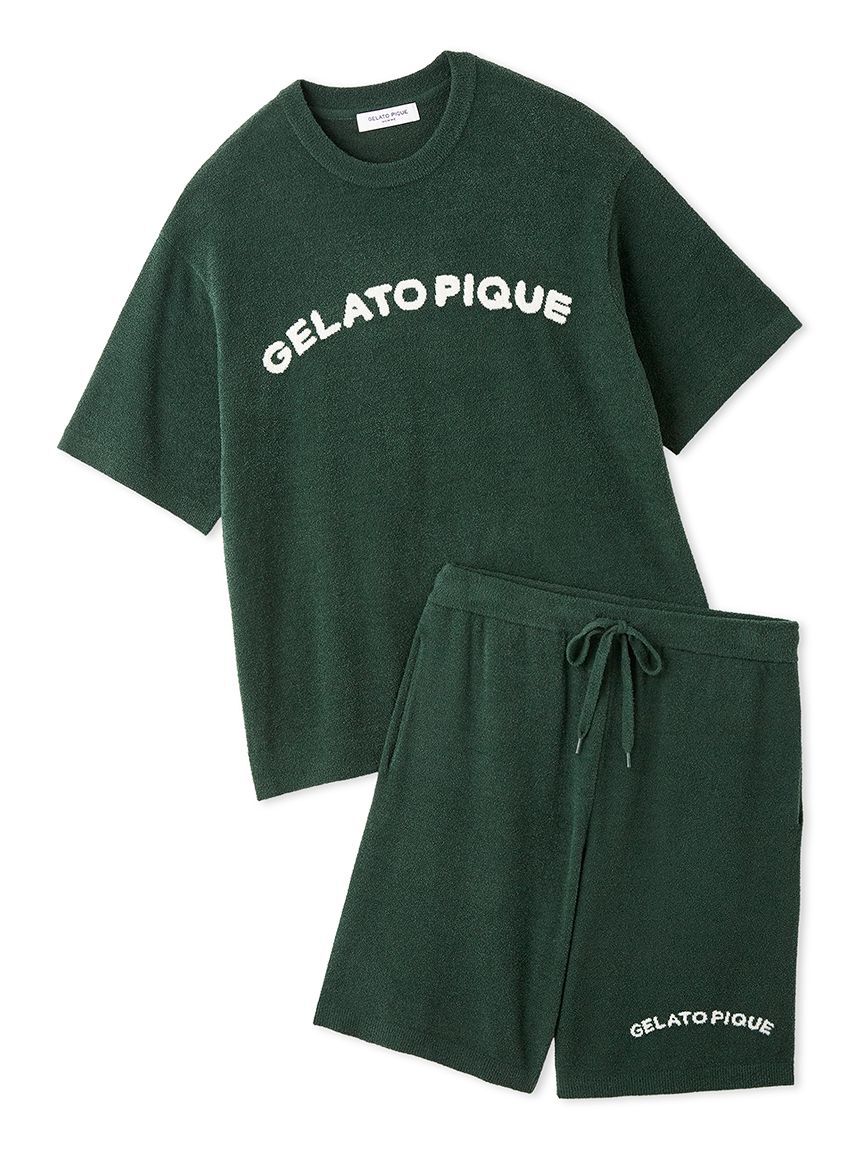 GELATO PIQUE HOMME「【HOMME】スムーズィーliteカジュアルロゴジャガードプルオーバー&ハーフパンツセット」|ルームウェア|GRN
