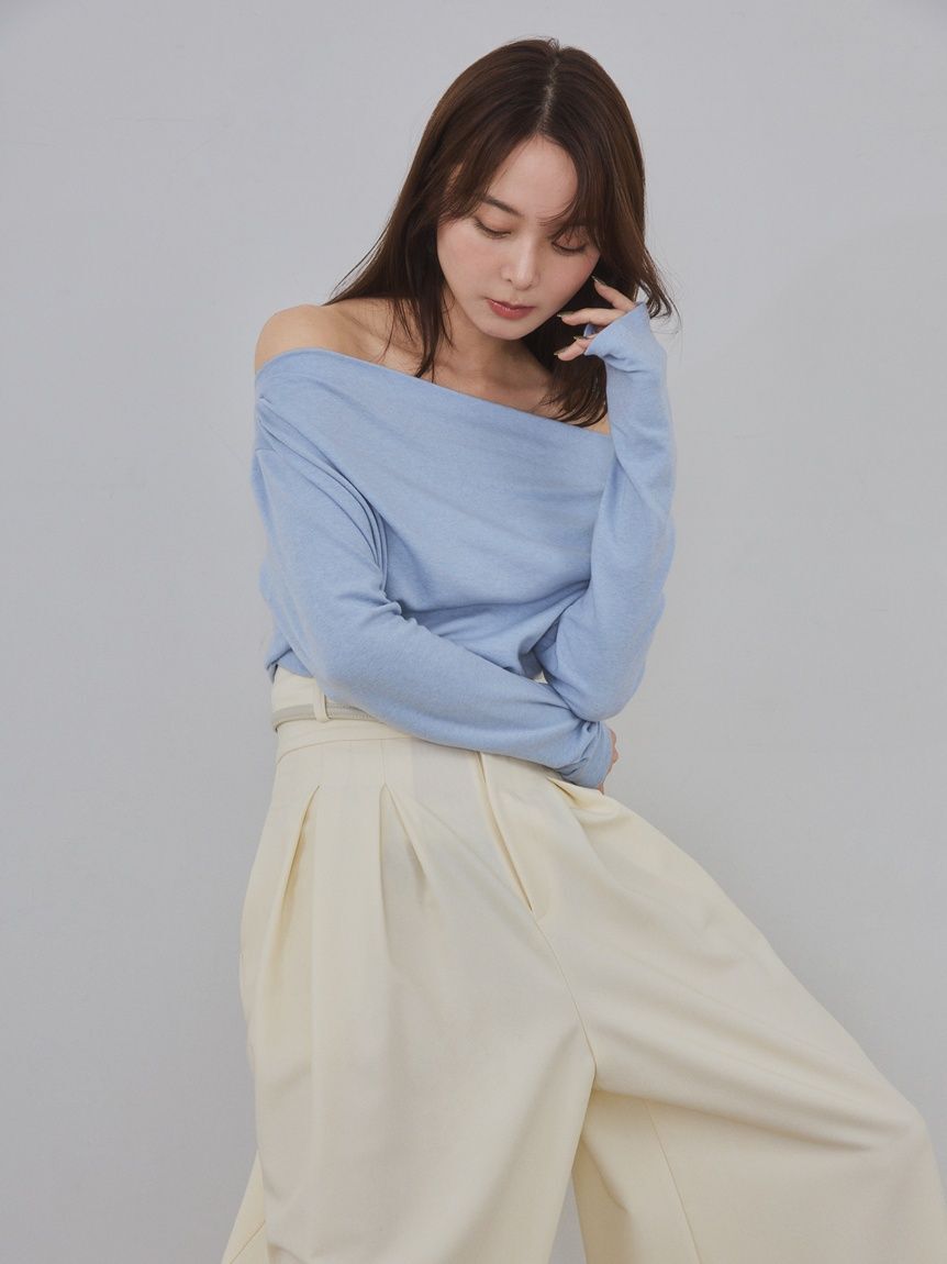 FRAY I.D「【ウォッシャブル】ベルテッドタックワイドハイウエストパンツ」|その他|