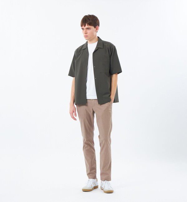 MACKINTOSH PHILOSOPHY「トロッター サッカーストレッチ 半袖オープンカラースナップボタンシャツ」|シャツ・ブラウス|