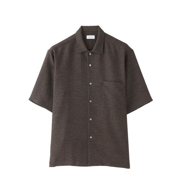 MACKINTOSH PHILOSOPHY「テーラードジャージー オーバーサイズシャツ ウール混起毛カラミ」|シャツ・ブラウス|ブラウン