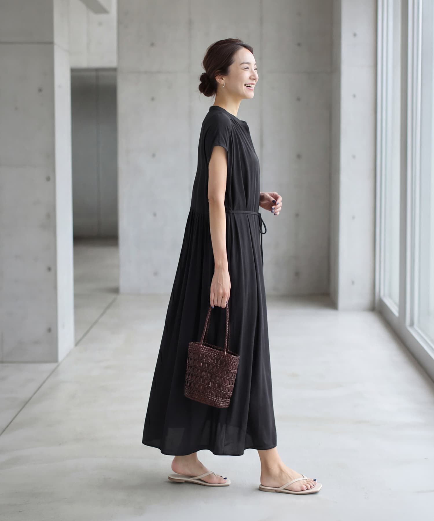 STYLE DELI「レーヨンバンドカラードレープワンピース」|ワンピース|