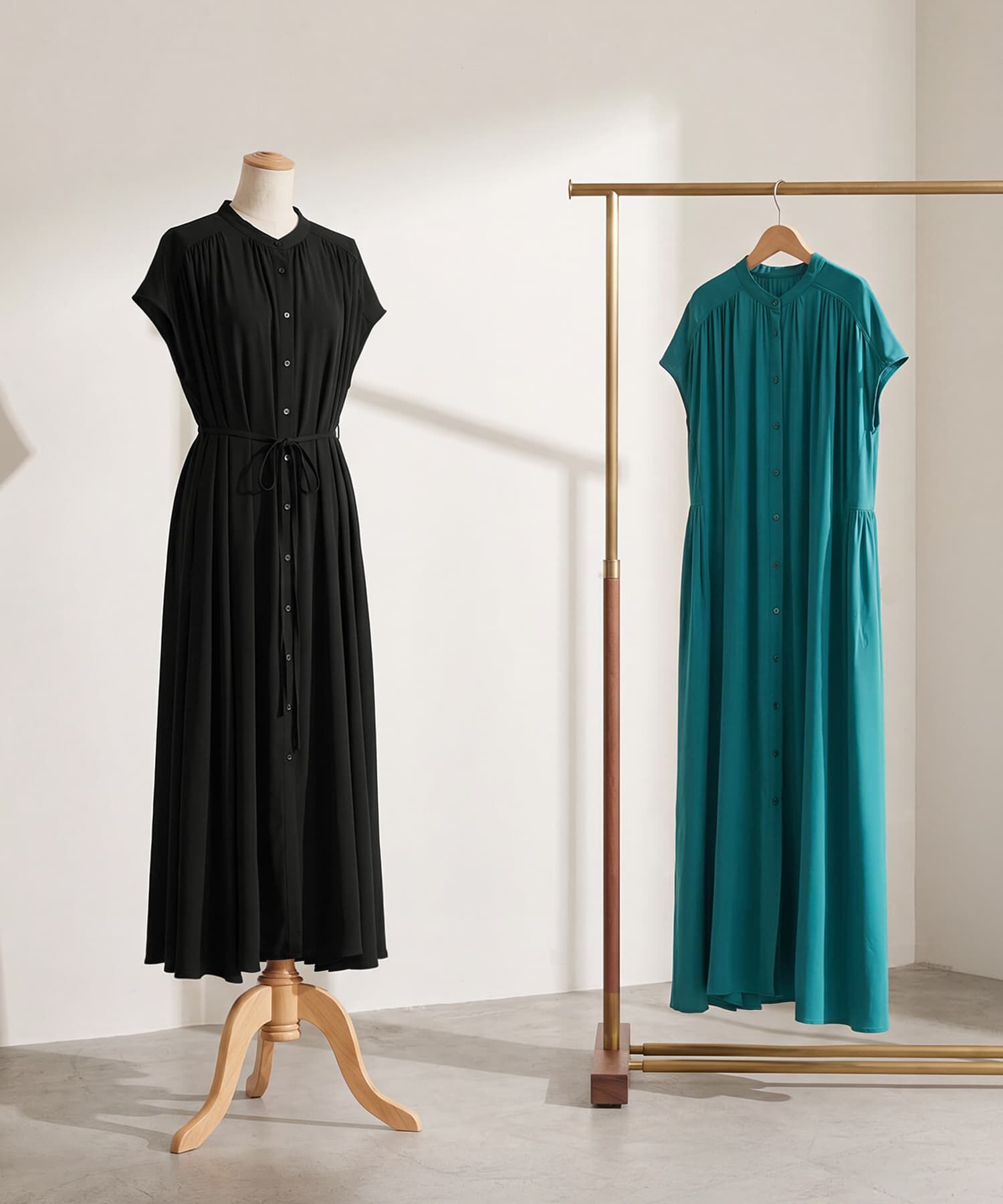 STYLE DELI「レーヨンバンドカラードレープワンピース」|ワンピース|