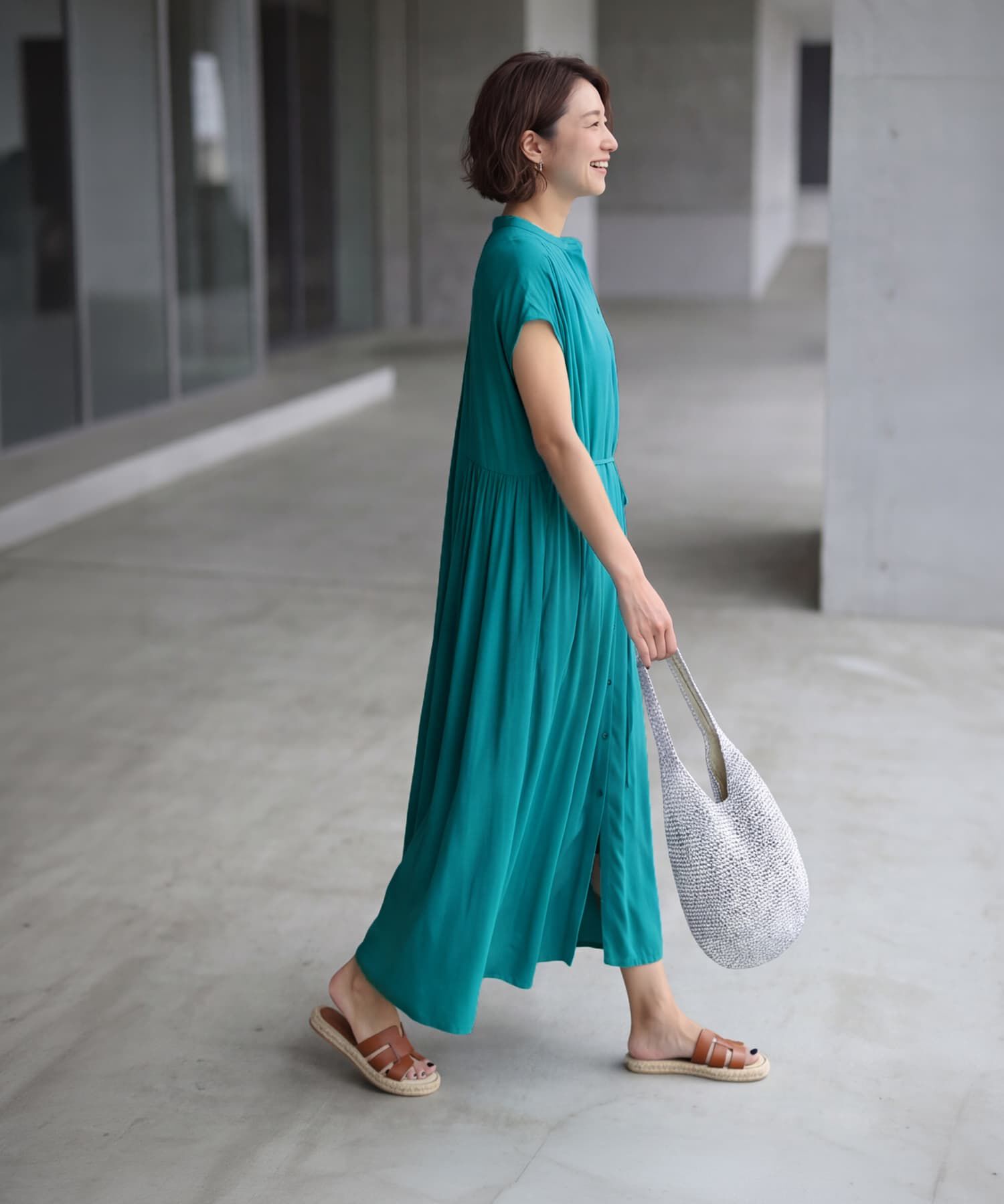 STYLE DELI「レーヨンバンドカラードレープワンピース」|ワンピース|