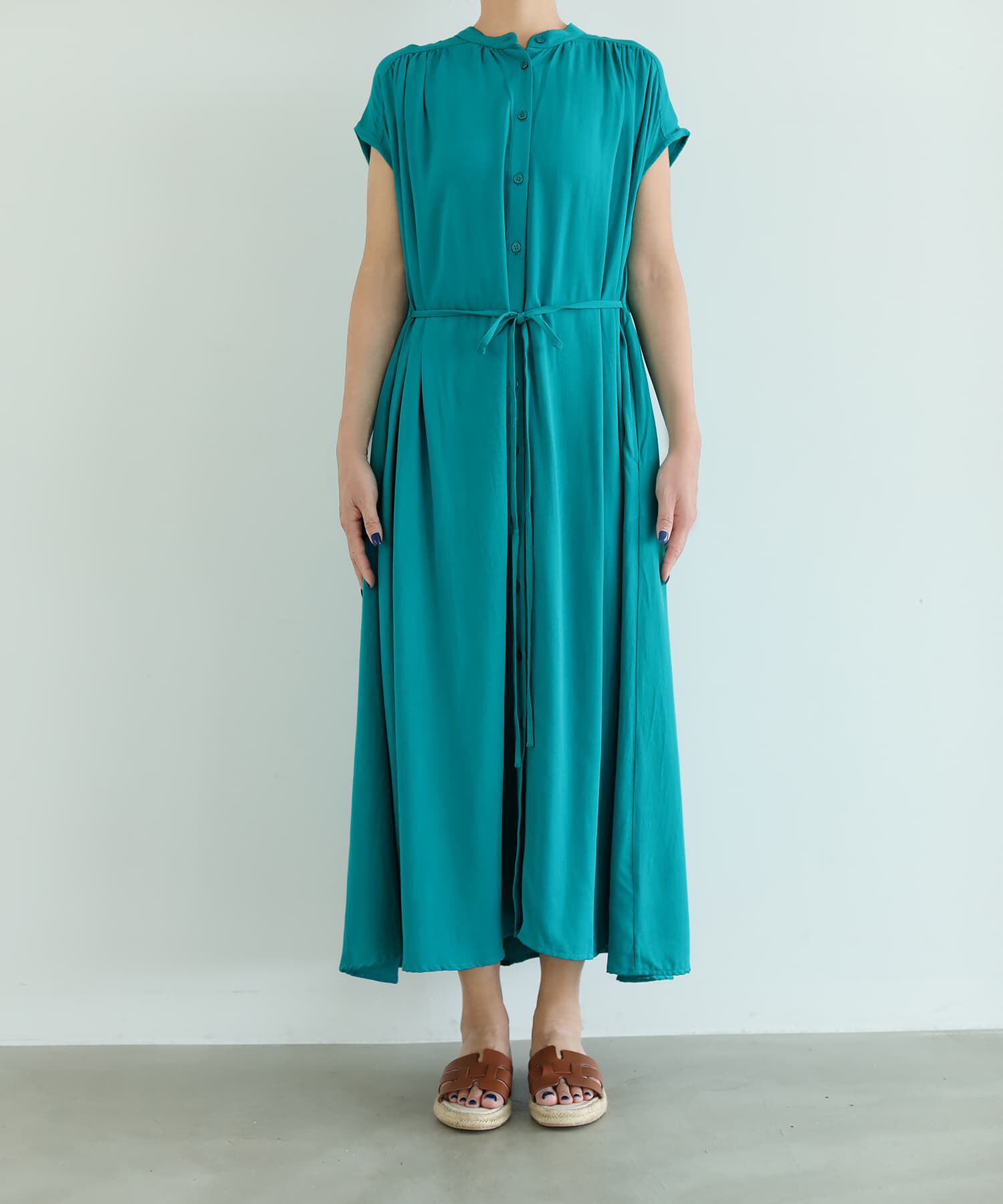 STYLE DELI「レーヨンバンドカラードレープワンピース」|ワンピース|
