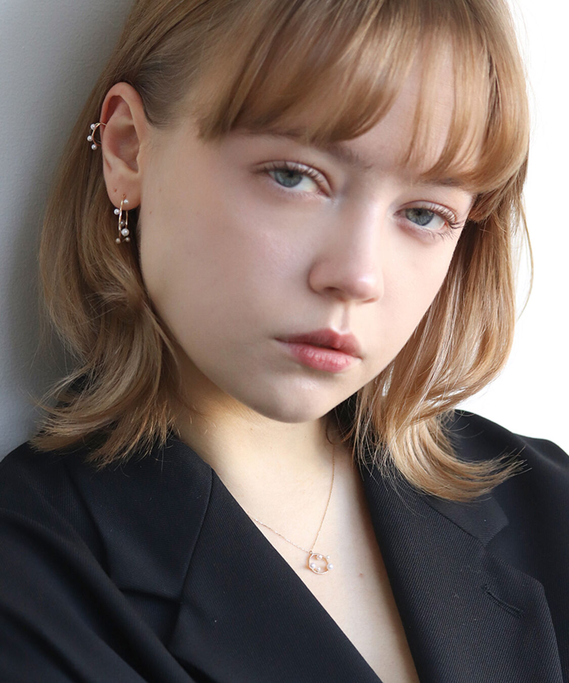  「パール リリー スナップ フープ ピアス| K10YG」|ピアス|