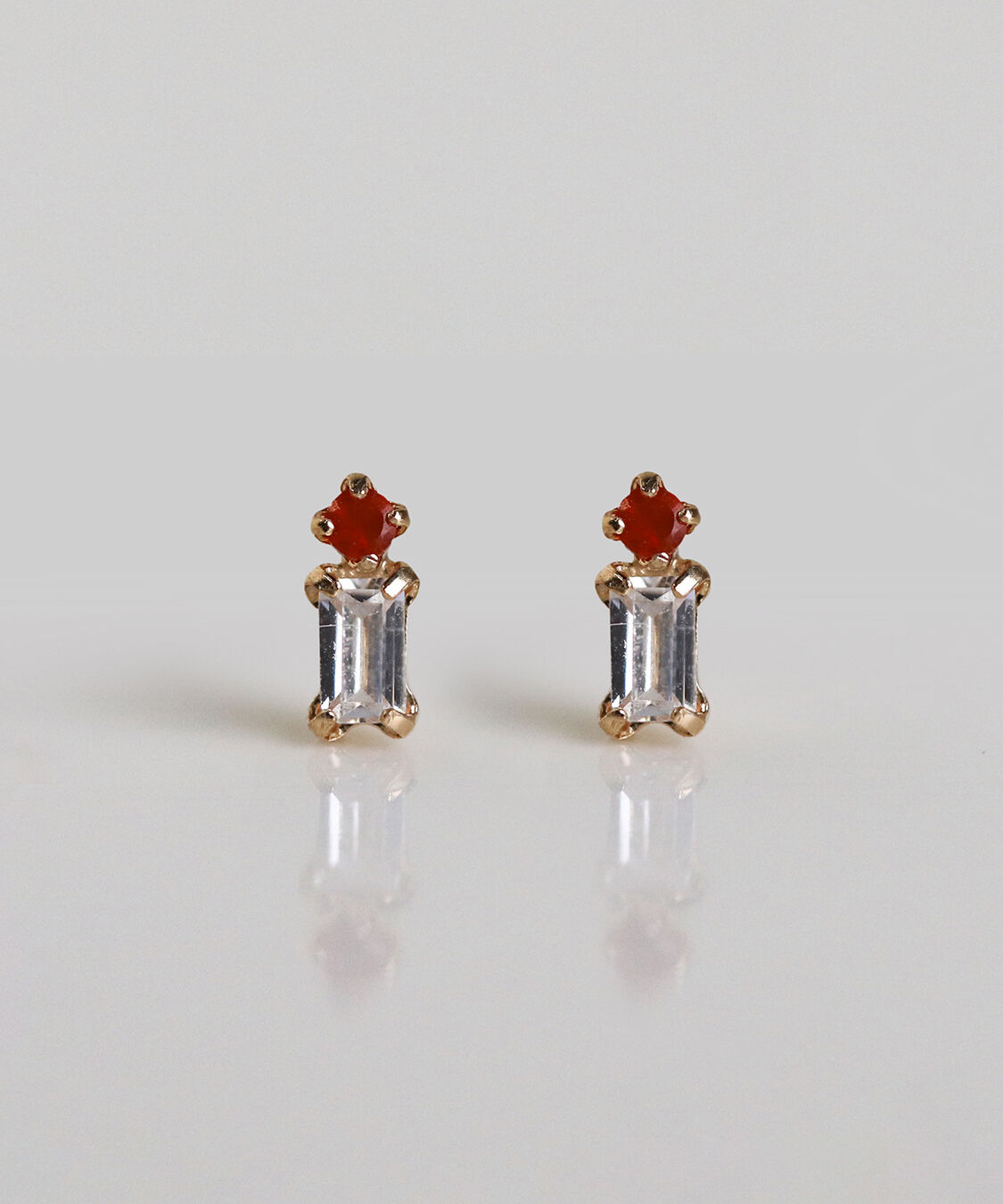  「カラーストーン / キュービックジルコニア ピアス | K10YG」|ピアス|