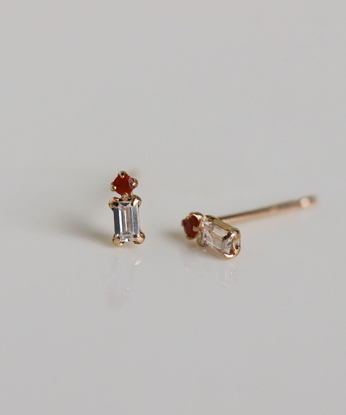  「カラーストーン / キュービックジルコニア ピアス | K10YG」|ピアス|