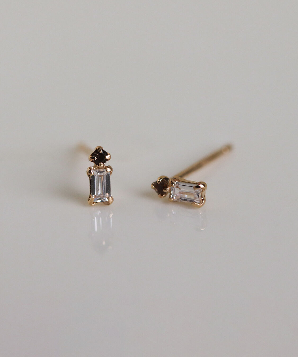  「カラーストーン / キュービックジルコニア ピアス | K10YG」|ピアス|