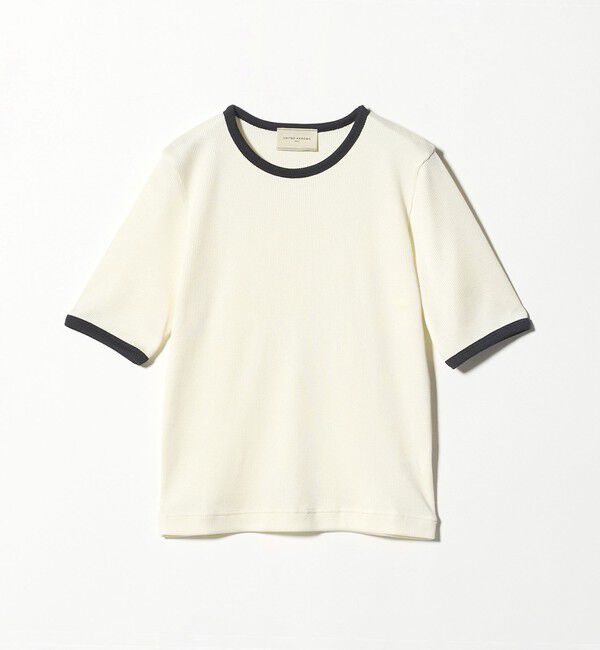 UNITED ARROWS「リブ バイカラーパイピング 五分袖 Tシャツ」|Tシャツ・カットソー|