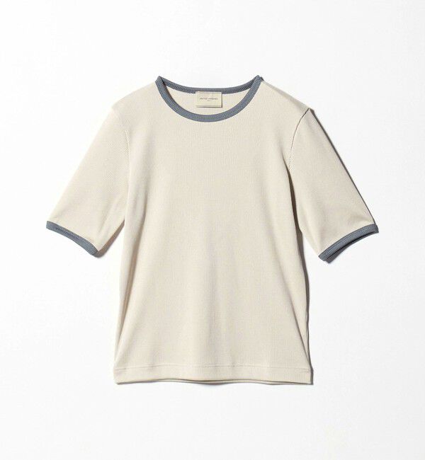 UNITED ARROWS「リブ バイカラーパイピング 五分袖 Tシャツ」|Tシャツ・カットソー|