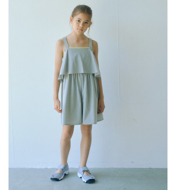 UNITED ARROWS green label relaxing「ラッフルサロペット/ キッズ 140cm-150cm」|オールインワン|LT.GRAY