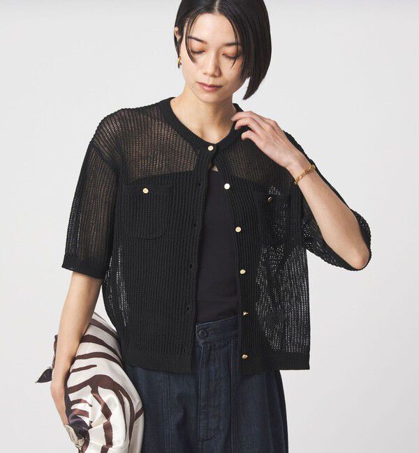 UNITED ARROWS green label relaxing「デイリーメッシュカーデ ウォッシャブル」|カーディガン|