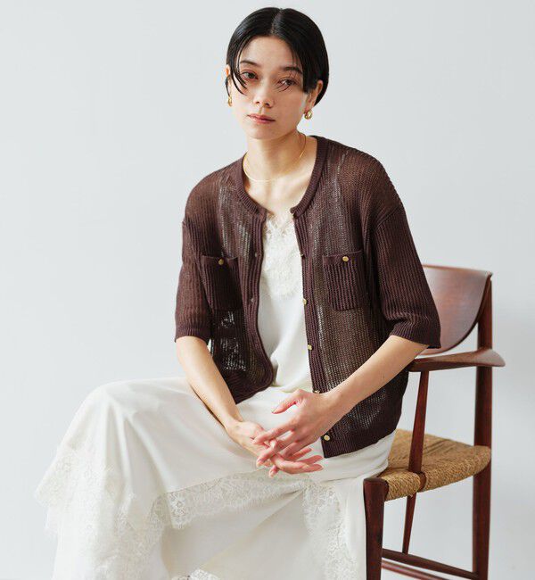 UNITED ARROWS green label relaxing「デイリーメッシュカーデ ウォッシャブル」|カーディガン|