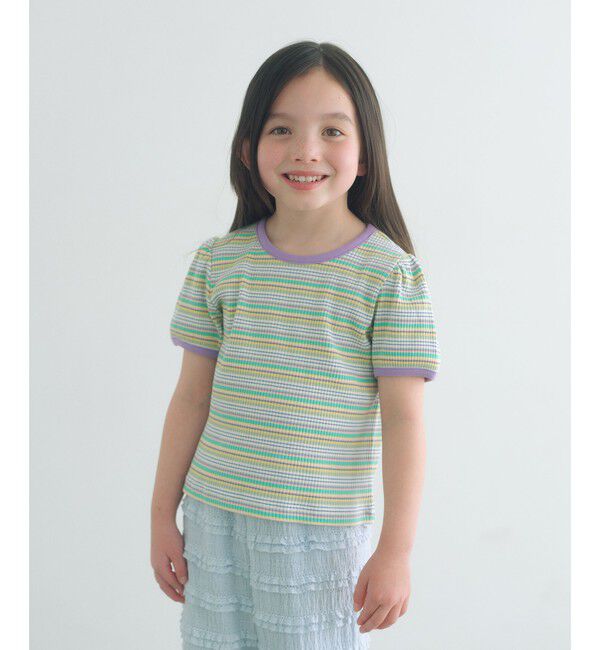 UNITED ARROWS green label relaxing「テレコ マルチボーダー Tシャツ 100cm-160cm」|Tシャツ・カットソー|LIME