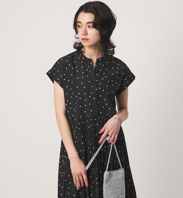 UNITED ARROWS green label relaxing「［size SHORT/TALLあり］全方位映えプリーツワンピ ドット」|ワンピース|
