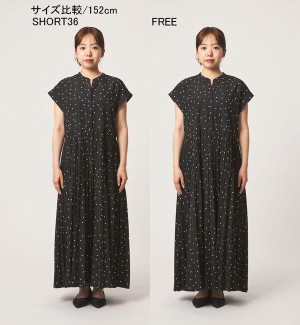 UNITED ARROWS green label relaxing「［size SHORT/TALLあり］全方位映えプリーツワンピ ドット」|ワンピース|