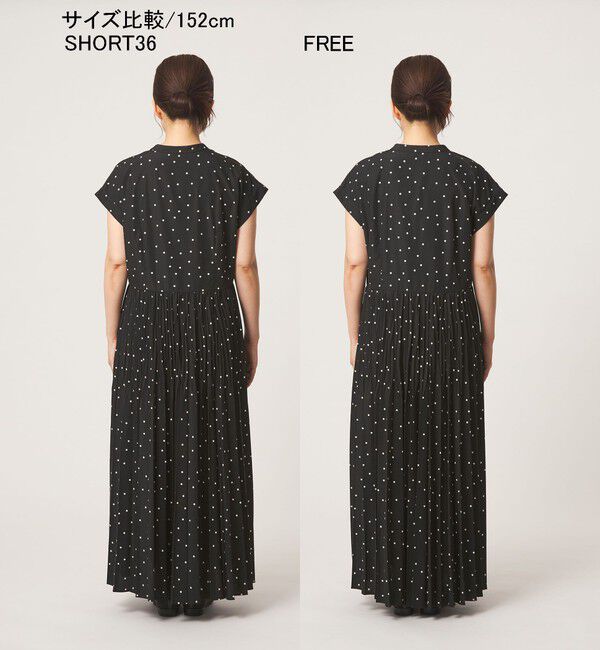UNITED ARROWS green label relaxing「［size SHORT/TALLあり］全方位映えプリーツワンピ ドット」|ワンピース|