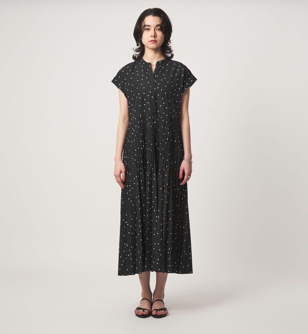 UNITED ARROWS green label relaxing「［size SHORT/TALLあり］全方位映えプリーツワンピ ドット」|ワンピース|