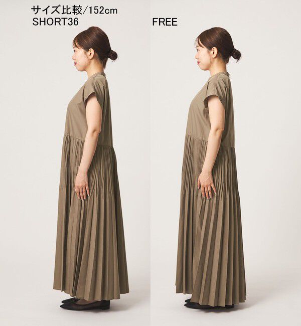UNITED ARROWS green label relaxing「［size SHORT/TALLあり］全方位映えプリーツワンピ マシンウォッシャブル 吸水速乾」|ワンピース|