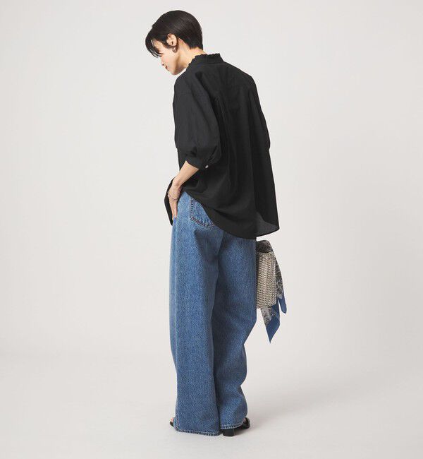 UNITED ARROWS green label relaxing「フリル ネック ショートスリーブ ブラウス」|シャツ・ブラウス|