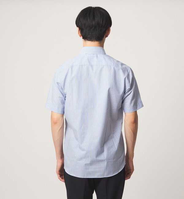 UNITED ARROWS green label relaxing「エブリット TC パナマ ストライプ スタンダード ボタンダウン ショートスリーブ シャツ -イージーアイロン」|シャツ・ブラウス|