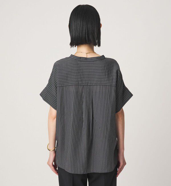 UNITED ARROWS green label relaxing「シアー ストライプ ポケット ショートスリーブ ブラウス」|シャツ・ブラウス|