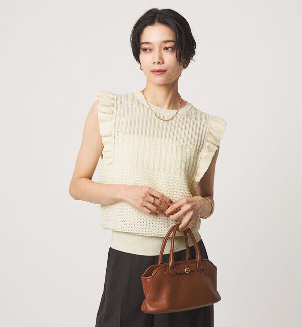 UNITED ARROWS green label relaxing「フリル ノースリーブ ニット」|ニット・セーター|