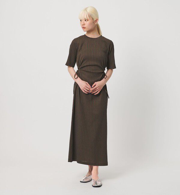BEAUTY&YOUTH UNITED ARROWS「サイドホール ショートスリーブ ワンピース」|ワンピース|DK.BROWN