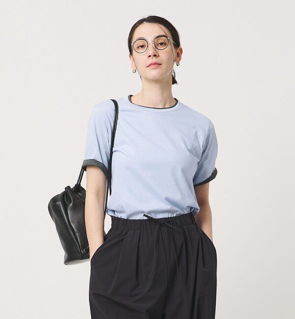 BEAUTY&YOUTH UNITED ARROWS「麻コットン レイヤード クルーネック Tシャツ」|Tシャツ・カットソー|LT.BLUE